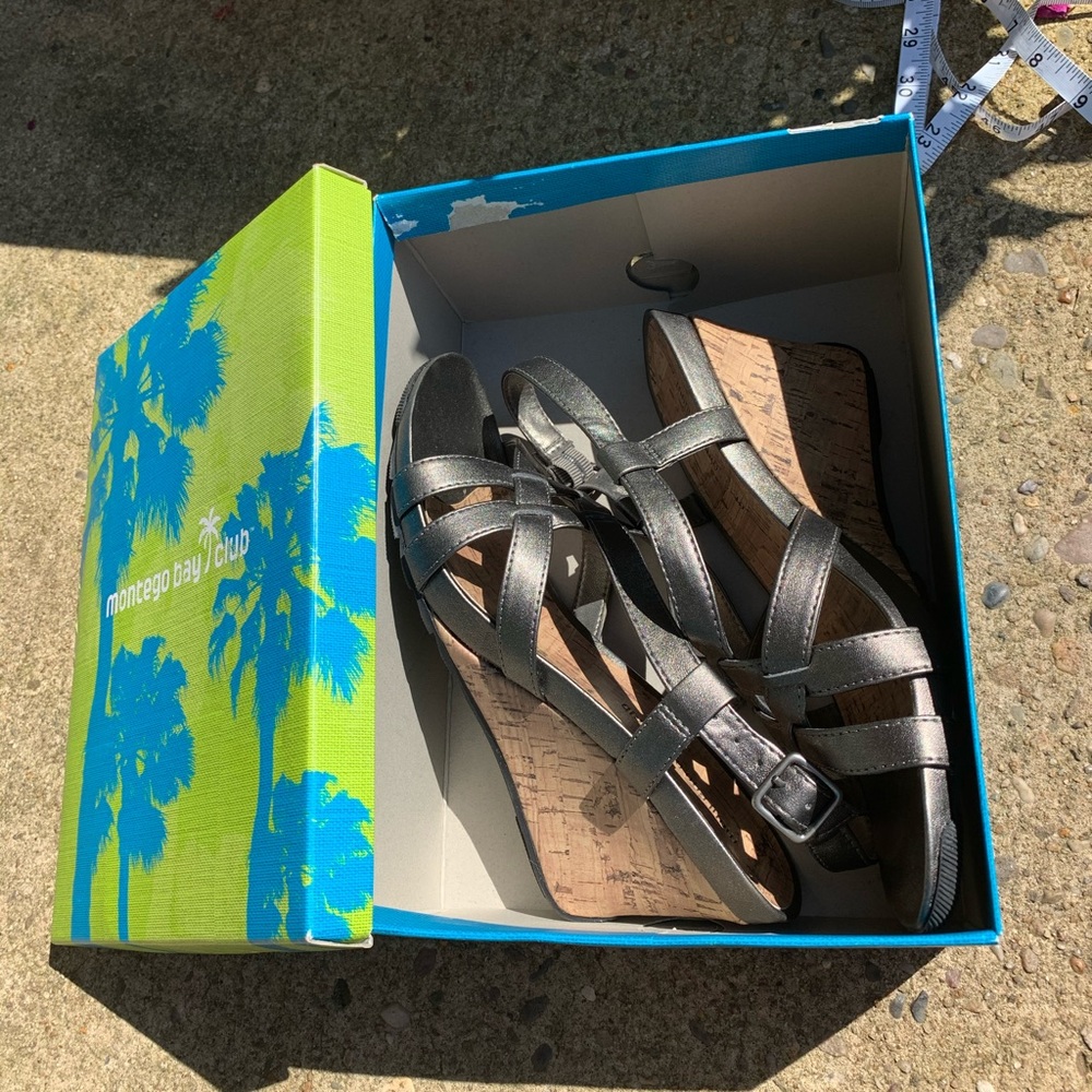 3 inch Grey/Silver Heeled Sandals